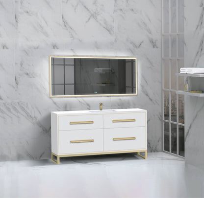 Pinnacle 60C" Free Standing Vanity Cabinet with C-Base