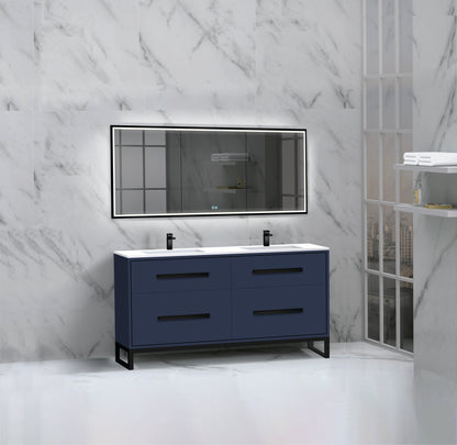 Pinnacle 60D" Free Standing Vanity Cabinet with C-Base