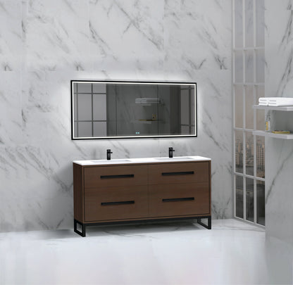 Pinnacle 60D" Free Standing Vanity Cabinet with C-Base