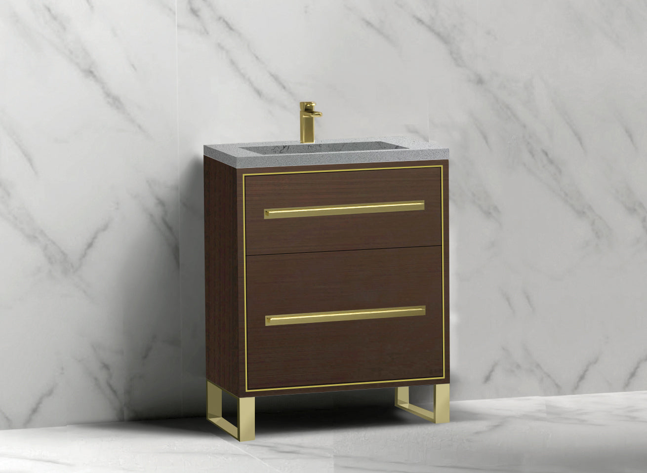 Pinnacle 24" Free Standing Vanity Cabinet with S-Feet