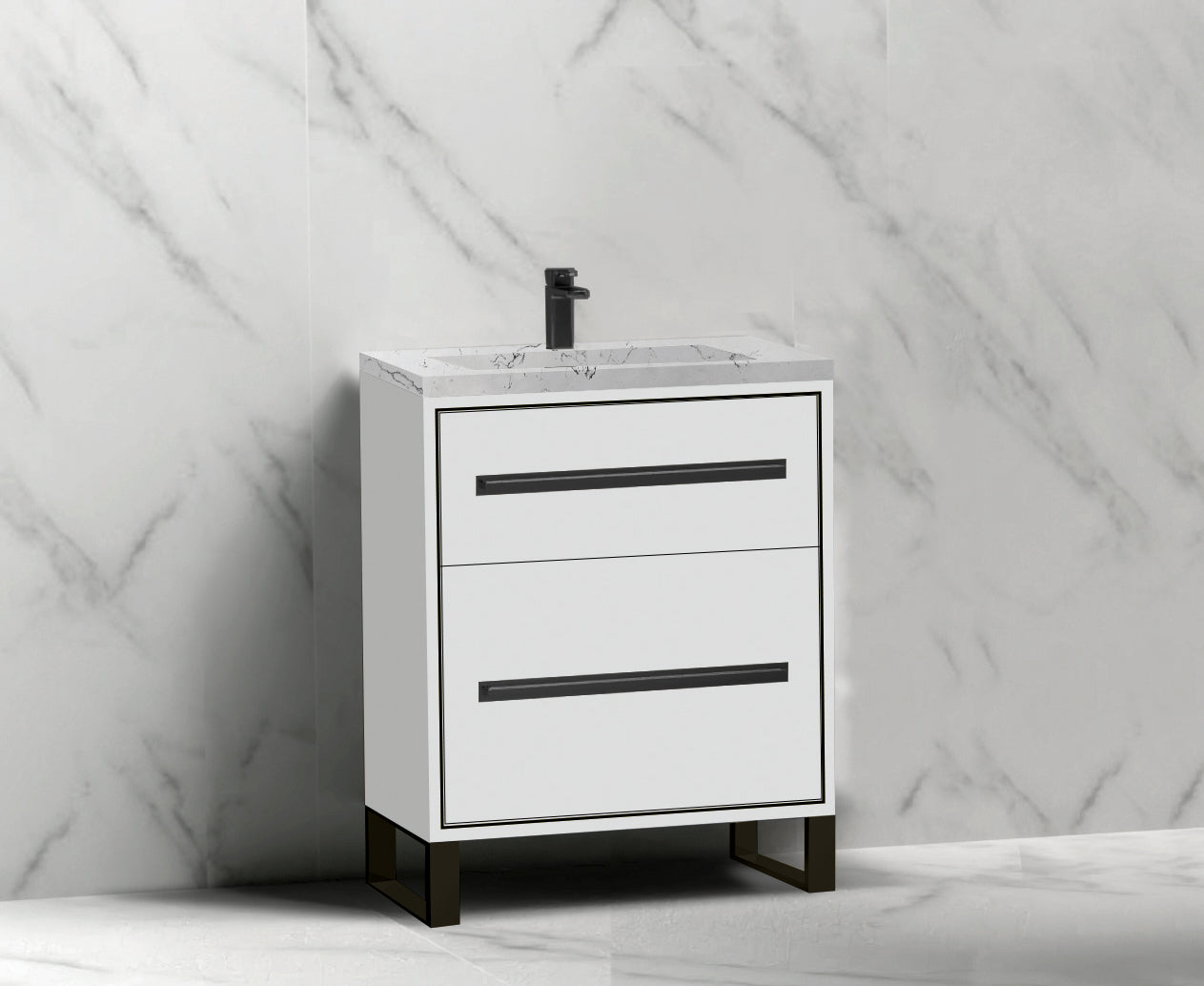 Pinnacle 24" Free Standing Vanity Cabinet with S-Feet