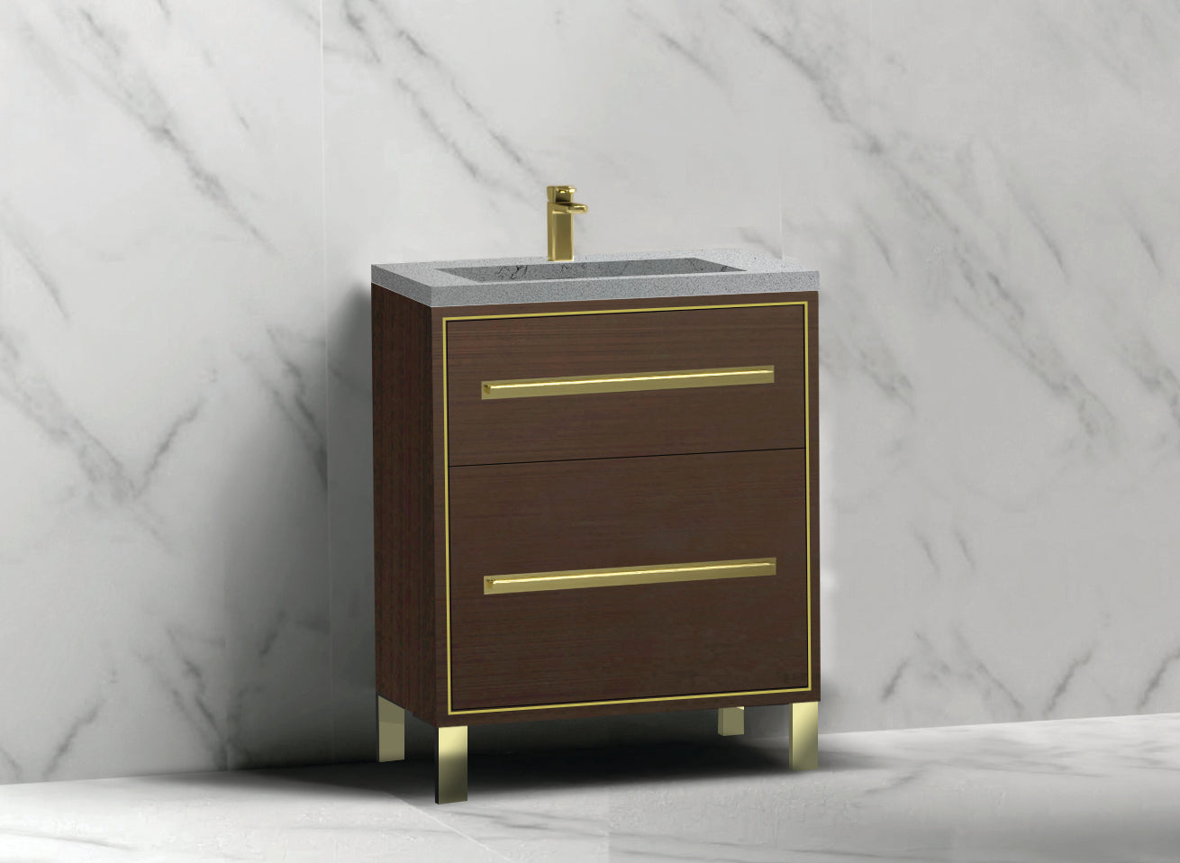 Pinnacle 24" Free Standing Vanity Cabinet with L-Feet