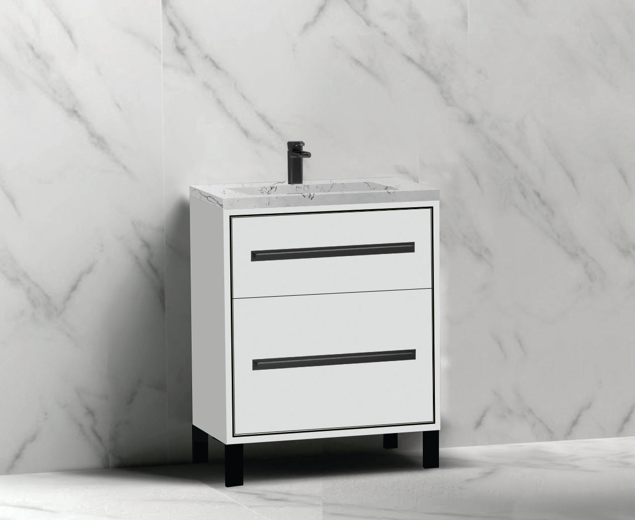 Pinnacle 24" Free Standing Vanity Cabinet with L-Feet