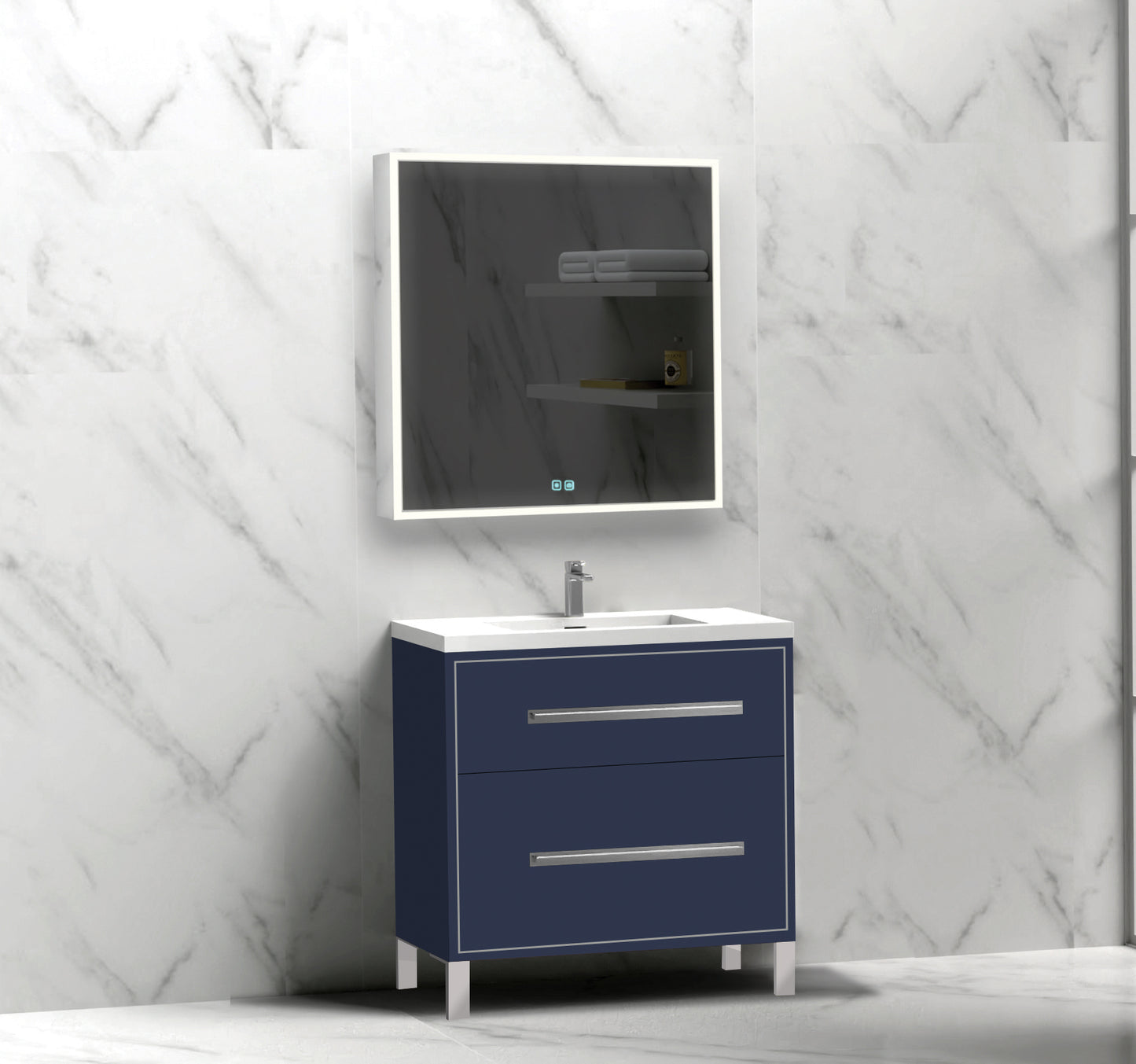 Pinnacle 30" Free Standing Vanity Cabinet with L-Feet