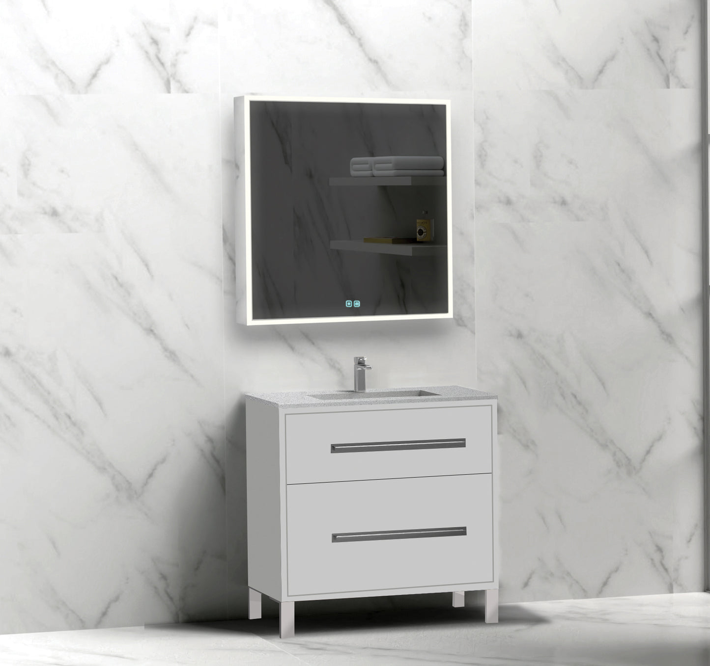 Pinnacle 30" Free Standing Vanity Cabinet with L-Feet
