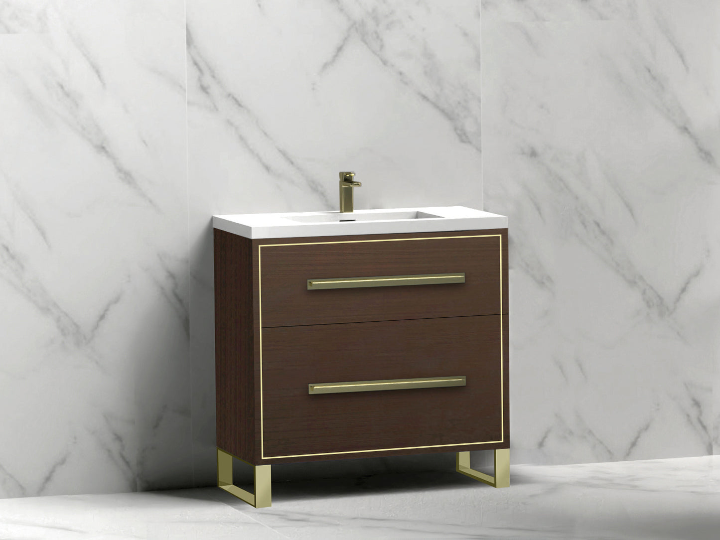 Pinnacle 30" Free Standing Vanity Cabinet with S-Feet