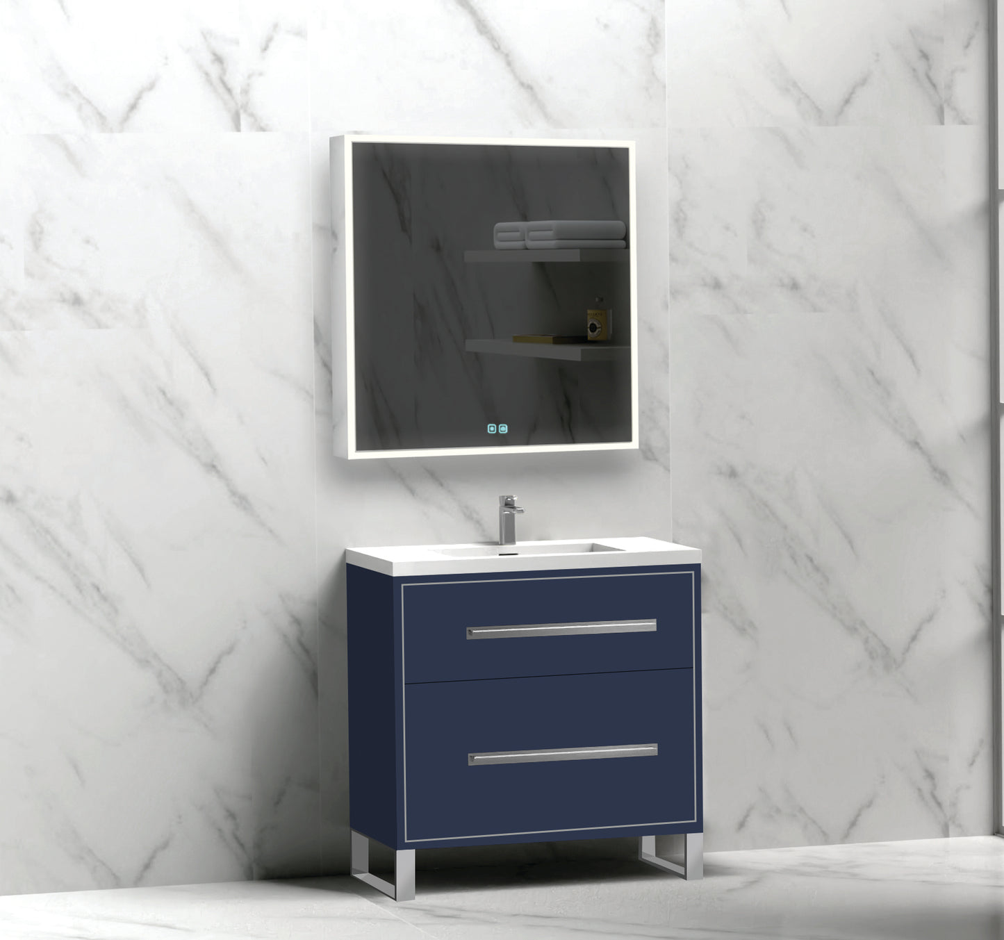 Pinnacle 30" Free Standing Vanity Cabinet with S-Feet