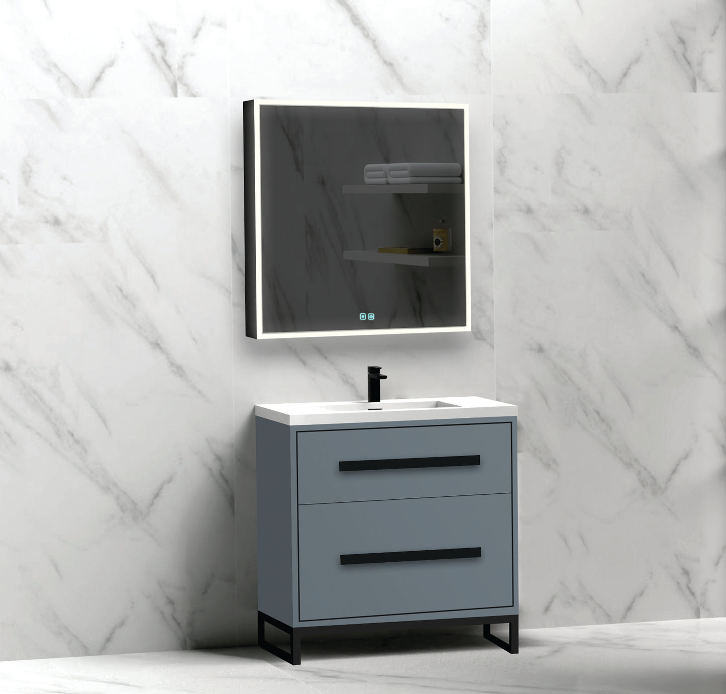Pinnacle 30" Free Standing Vanity Cabinet with C-Base
