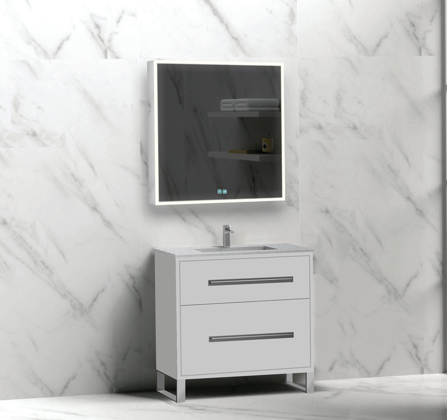 Pinnacle 30" Free Standing Vanity Cabinet with S-Feet
