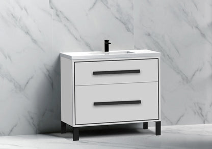Pinnacle 36" Free Standing Vanity Cabinet with L-Feet