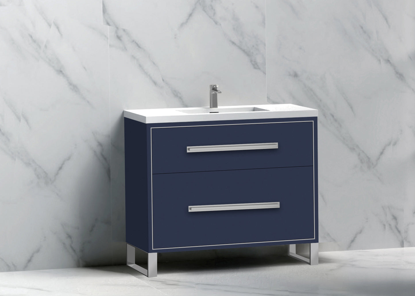 Pinnacle 36" Free Standing Vanity Cabinet with S-Feet