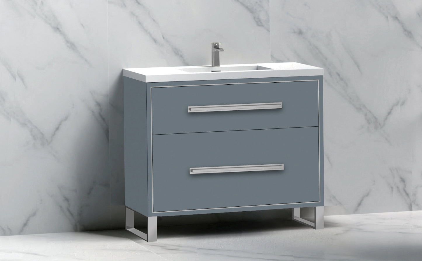 Pinnacle 36" Free Standing Vanity Cabinet with S-Feet