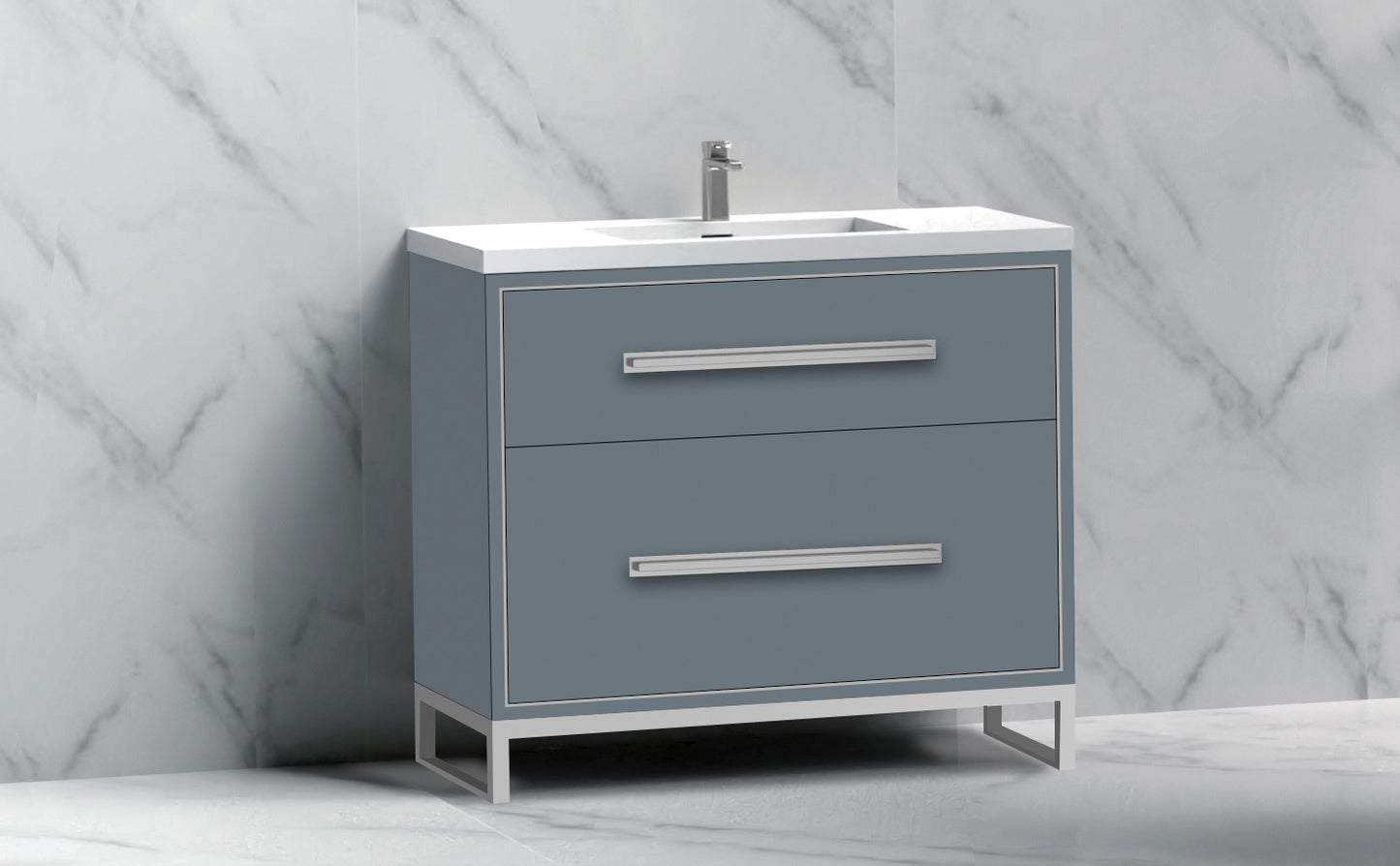 Pinnacle 36" Free Standing Vanity Cabinet with C-Base