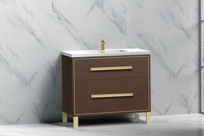 Pinnacle 36" Free Standing Vanity Cabinet with L-Feet