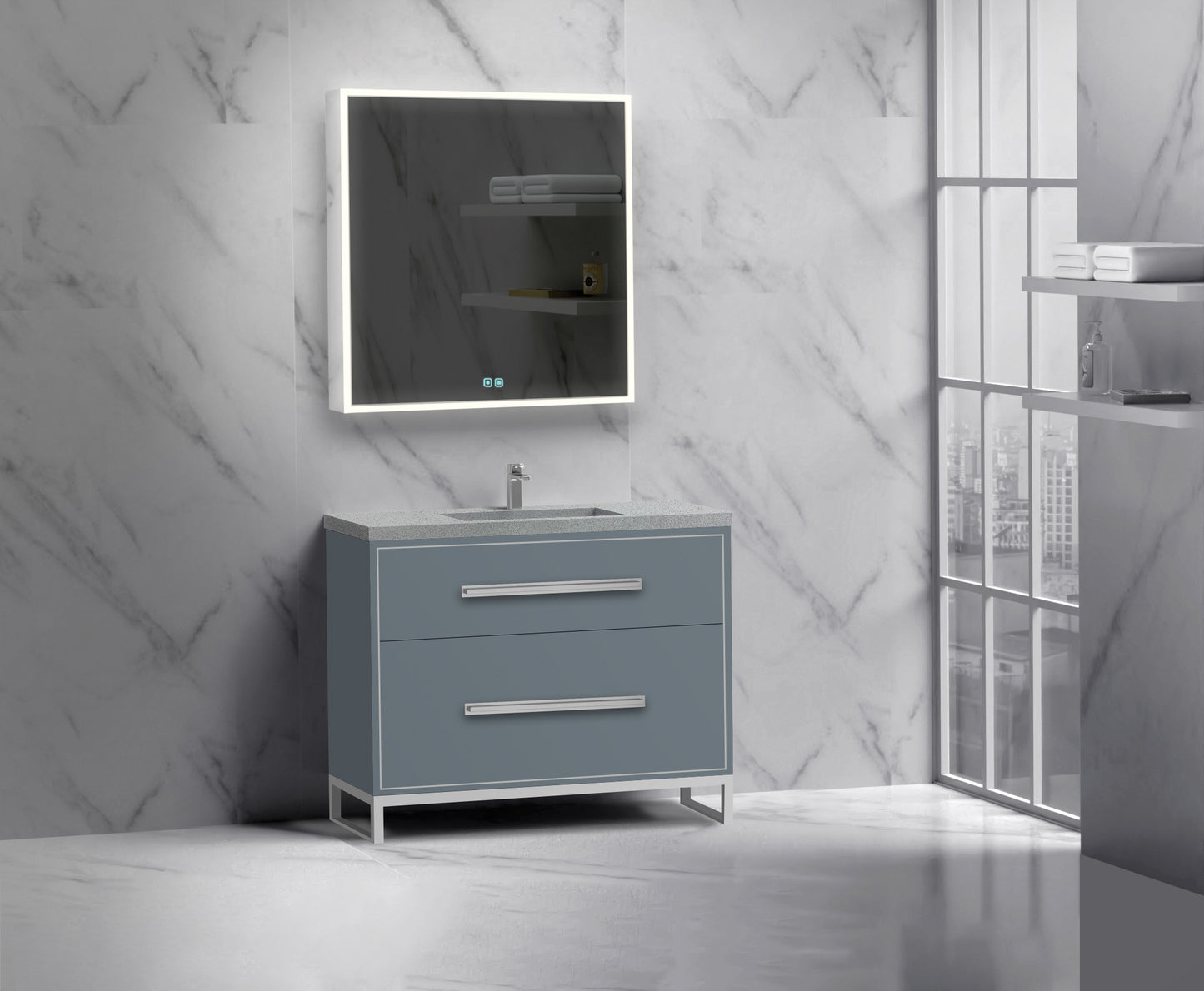 Pinnacle 42" Free Standing Vanity Cabinet with C-Base