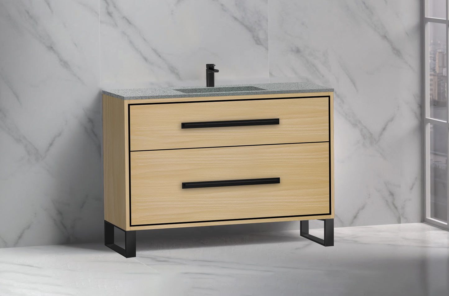 Pinnacle 48C" Free Standing Vanity Cabinet with S-Feet