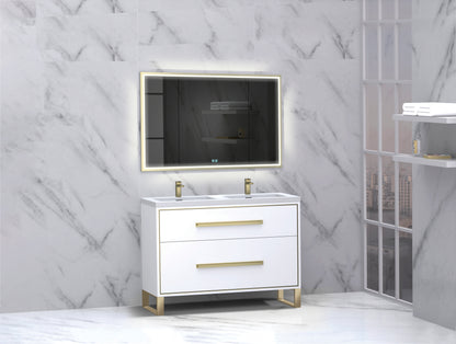 Pinnacle 48D" Free Standing Vanity Cabinet with S-Feet