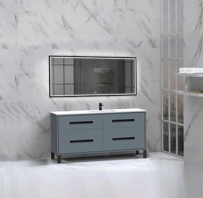 Pinnacle 60C" Free Standing Vanity Cabinet with L-Feet