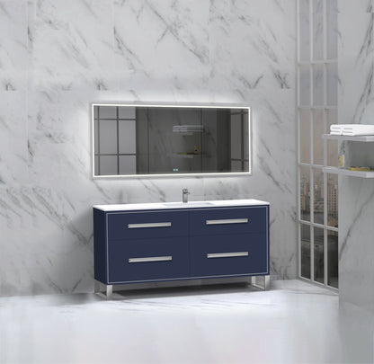 Pinnacle 60C" Free Standing Vanity Cabinet with S-Feet
