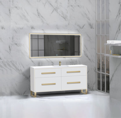 Pinnacle 60C" Free Standing Vanity Cabinet with S-Feet