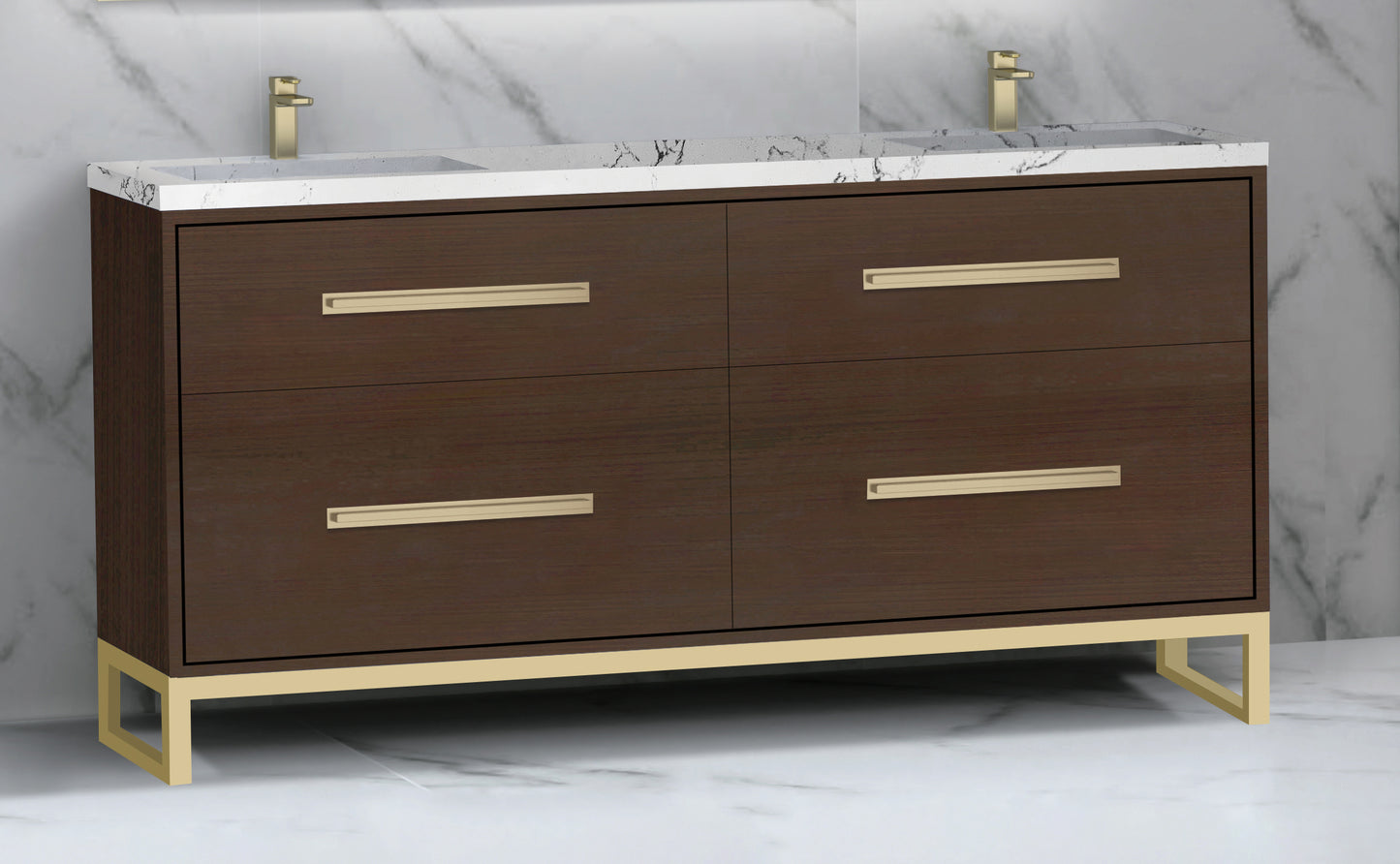 Pinnacle 72D" Free Standing Vanity Cabinet with C-Base