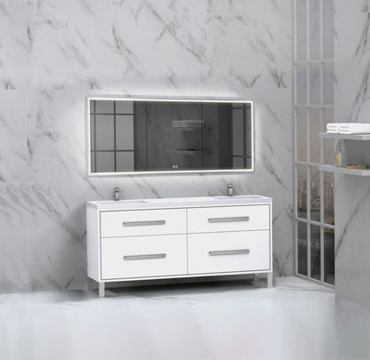 Pinnacle 72D" Free Standing Vanity Cabinet with L-Feet