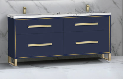 Pinnacle 72D" Free Standing Vanity Cabinet with S-Feet