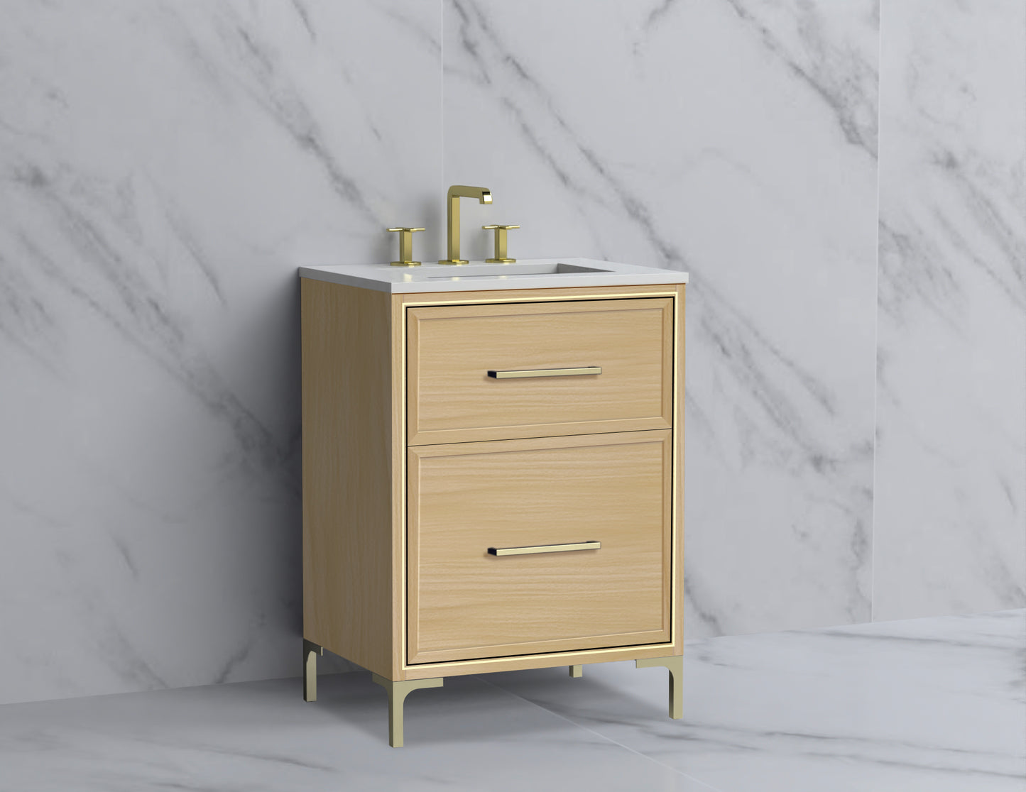 Profile 24" Free Standing Vanity Cabinet with Trendsitional Feet