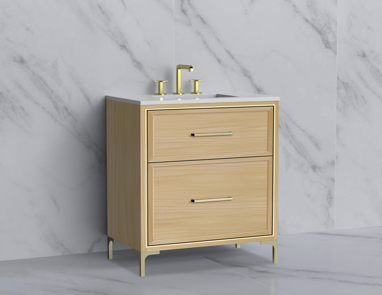 Profile 30" Free standing Vanity Cabinet with Trendsitional Feet