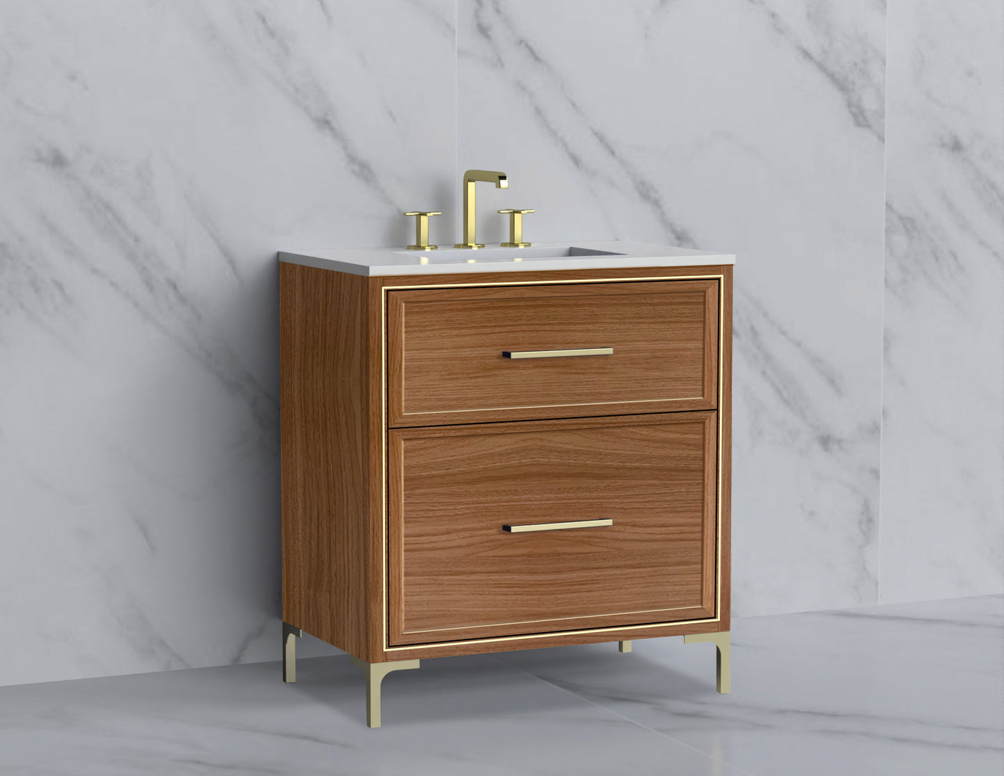 Profile 30" Free standing Vanity Cabinet with Trendsitional Feet