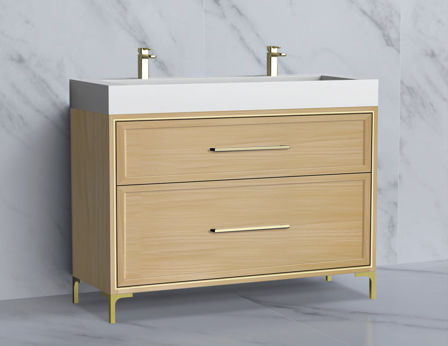 Profile 48D" Free standing Vanity Cabinet with Trendsitional Feet