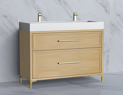 Profile 48D" Free standing Vanity Cabinet with Trendsitional Feet