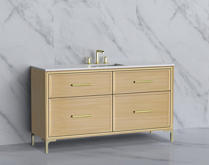 Profile 60C" Free standing Vanity Cabinet with Trendsitional Feet