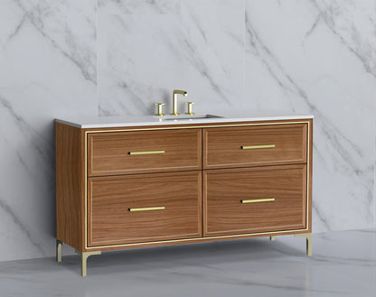 Profile 60C" Free standing Vanity Cabinet with Trendsitional Feet