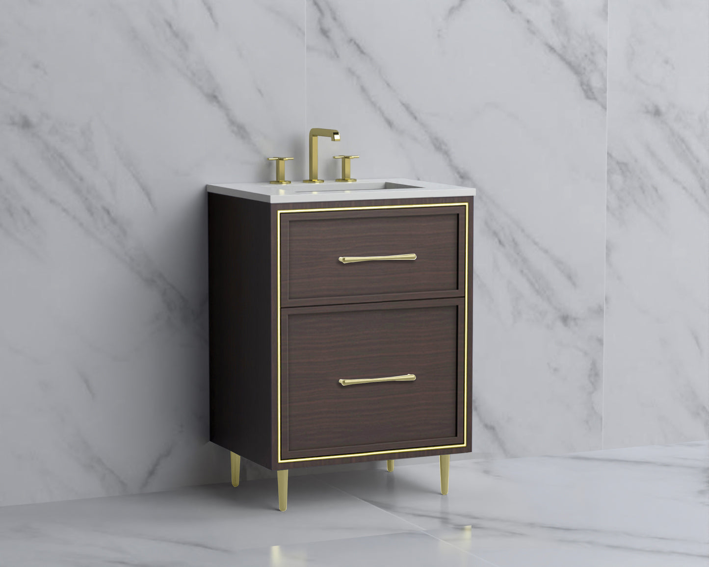 Profile 24" Free Standing Vanity Cabinet with Mid-Century Feet