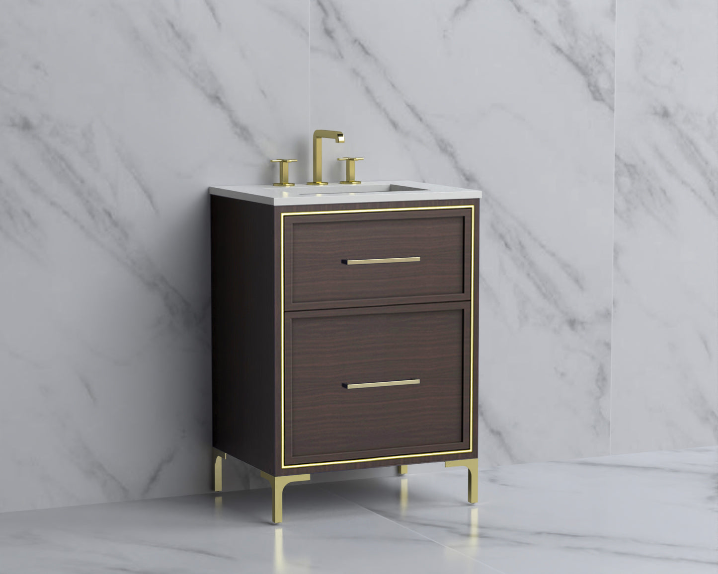 Profile 24" Free Standing Vanity Cabinet with Trendsitional Feet