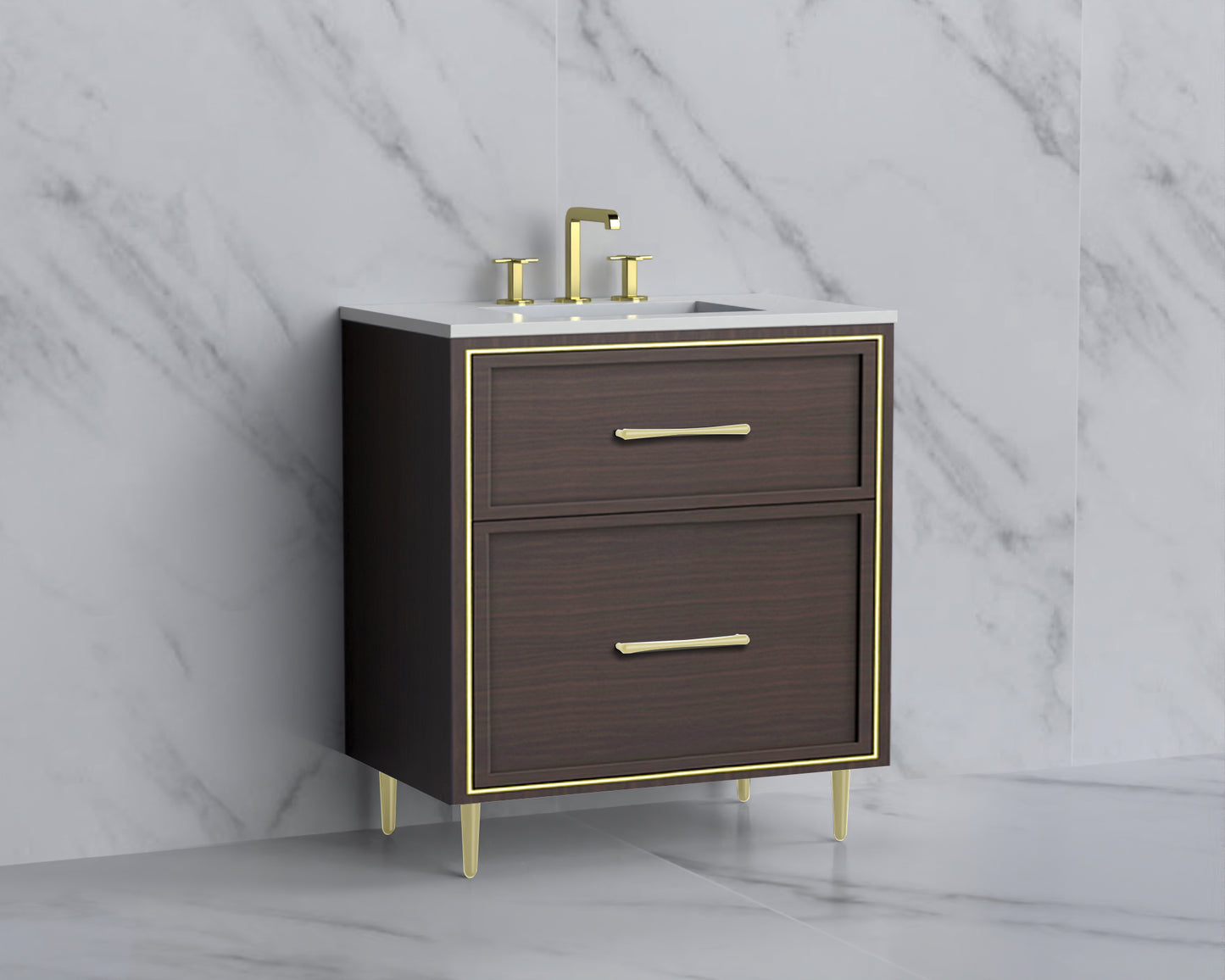 Profile 30" Free standing Vanity Cabinet with Mid-Century Feet
