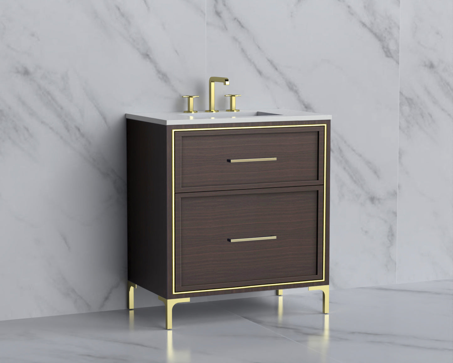 Profile 30" Free standing Vanity Cabinet with Trendsitional Feet