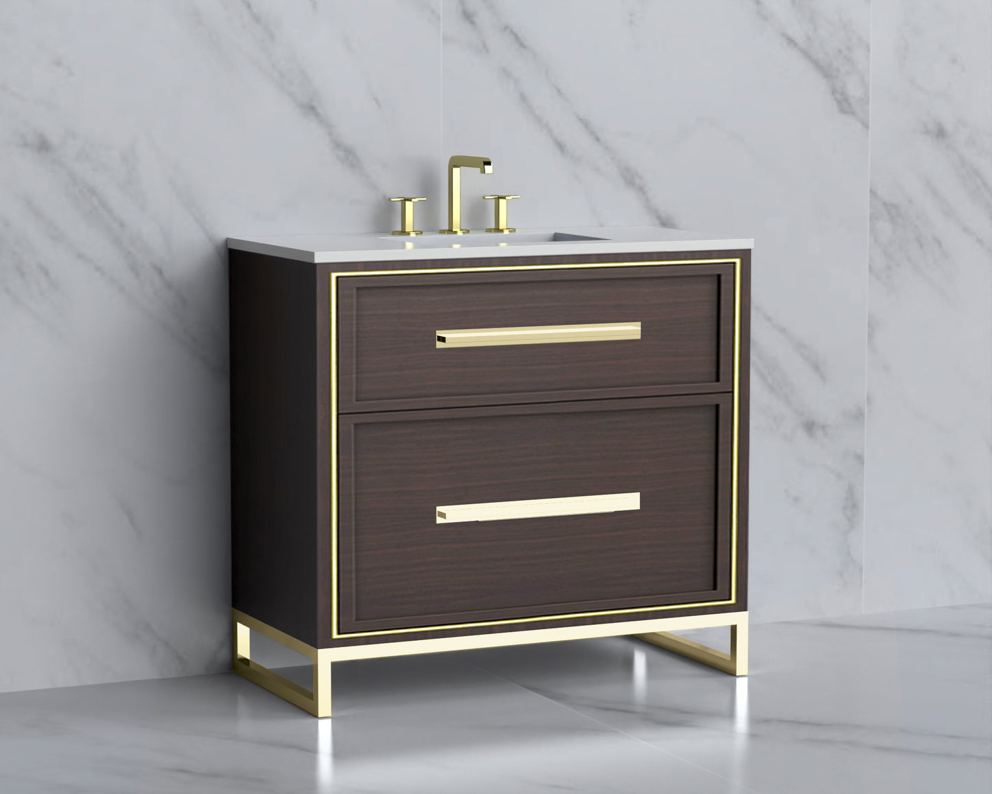 Profile 36" Free Standing Vanity Cabinet with Contempo Feet/Base