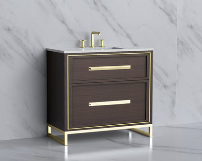 Profile 36" Free Standing Vanity Cabinet with Contempo Feet/Base