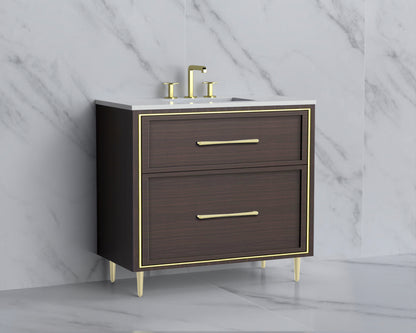 Profile 36" Free standing Vanity Cabinet with Mid-Century Feet