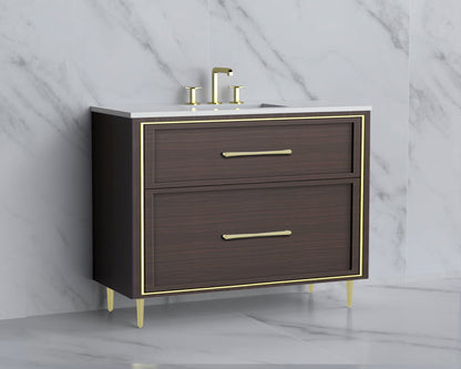 Profile 42" Free standing Vanity Cabinet with Mid-Century Feet