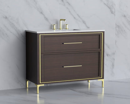 Profile 42" Free standing Vanity Cabinet with Trendsitional Feet