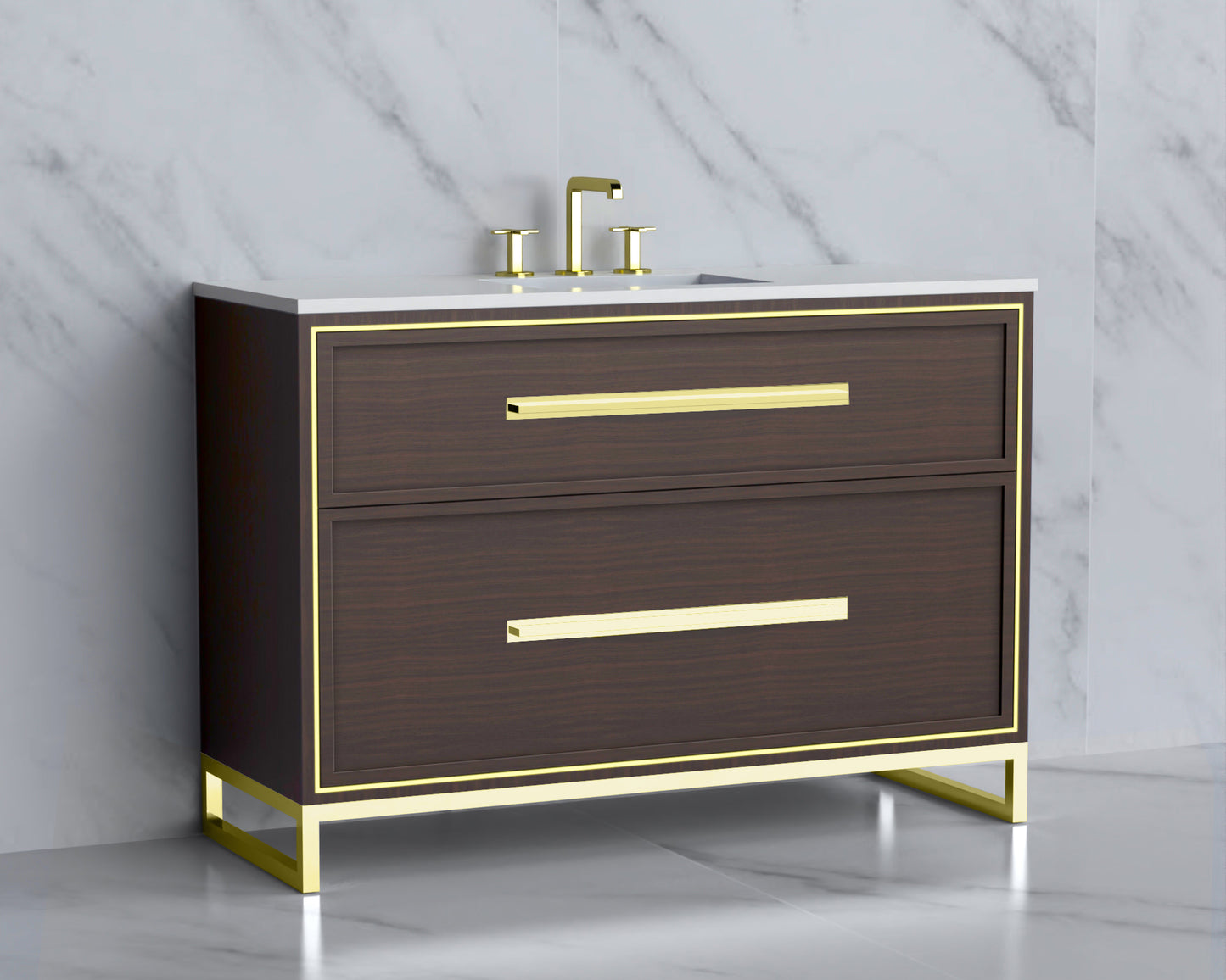 Profile 48C" Free Standing Vanity Cabinet with Contempo Feet/Base