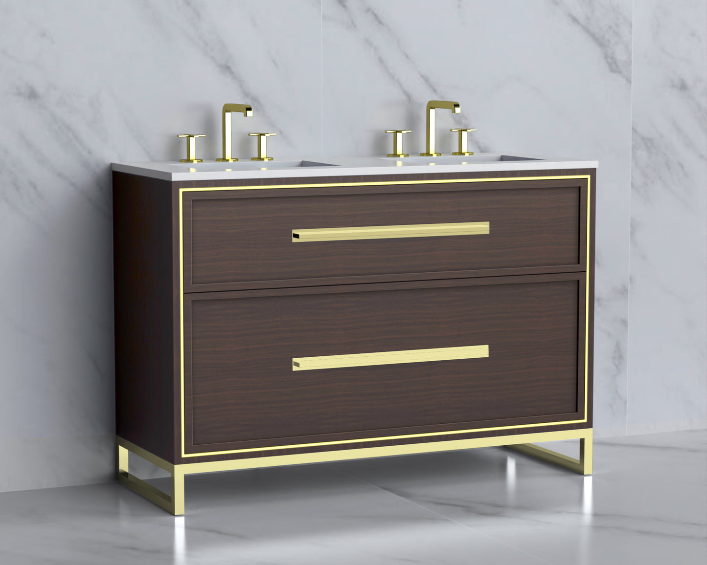 Profile 48D" Free Standing Vanity Cabinet with Contempo Feet/Base