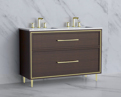 Profile 48D" Free standing Vanity Cabinet with Mid-Century Feet