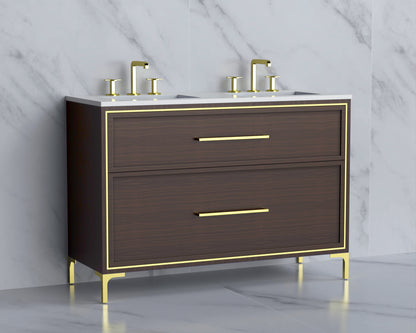 Profile 48D" Free standing Vanity Cabinet with Trendsitional Feet