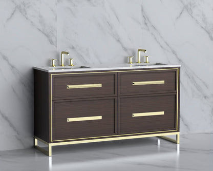 Profile 60D" Free Standing Vanity Cabinet with Contempo Feet/Base