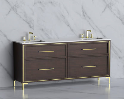 Profile 72" Free standing Vanity Cabinet with Trendsitional Feet