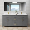 Custom image for Dark Gray with Brushed Gold Trim / White Cultured Marble / No Mirror